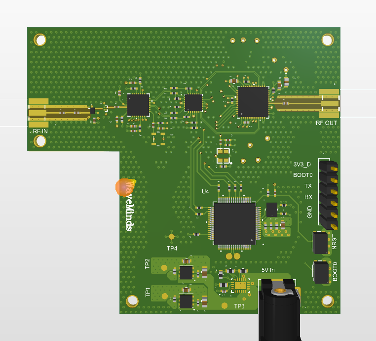 GPS Spoofing PCB Top View in Altium
